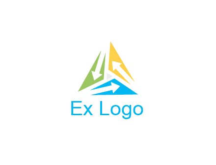 negative spacing arrows in triangle forming triangle