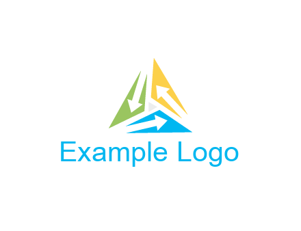 negative spacing arrows in triangle forming triangle