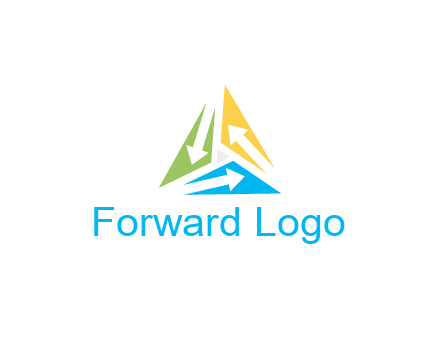 negative spacing arrows in triangle forming triangle