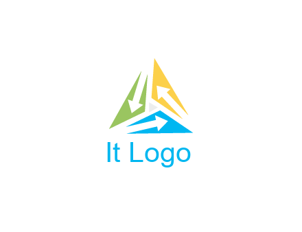 negative spacing arrows in triangle forming triangle