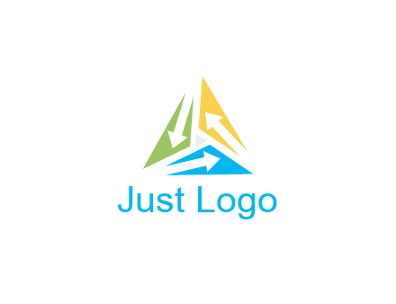 negative spacing arrows in triangle forming triangle