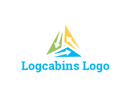 negative spacing arrows in triangle forming triangle