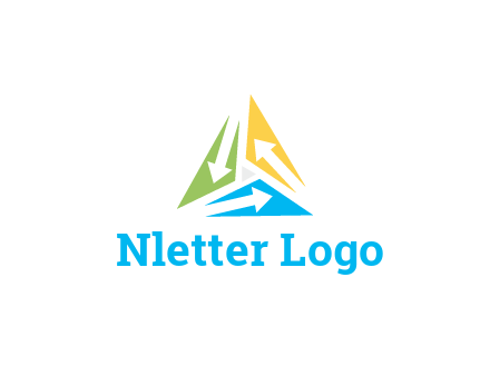 negative spacing arrows in triangle forming triangle