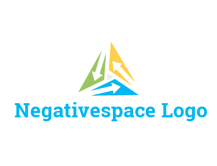 negative spacing arrows in triangle forming triangle