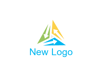 negative spacing arrows in triangle forming triangle