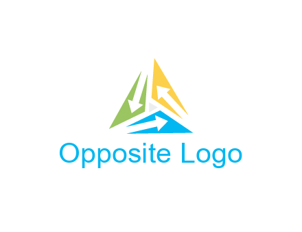 negative spacing arrows in triangle forming triangle