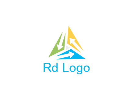 negative spacing arrows in triangle forming triangle