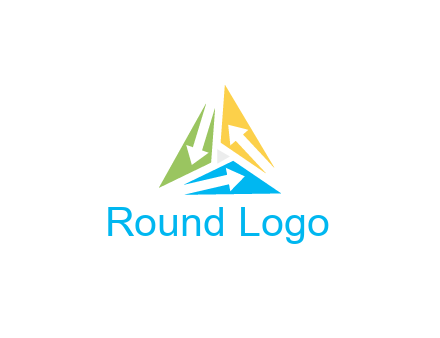 negative spacing arrows in triangle forming triangle