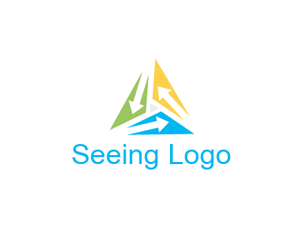 negative spacing arrows in triangle forming triangle