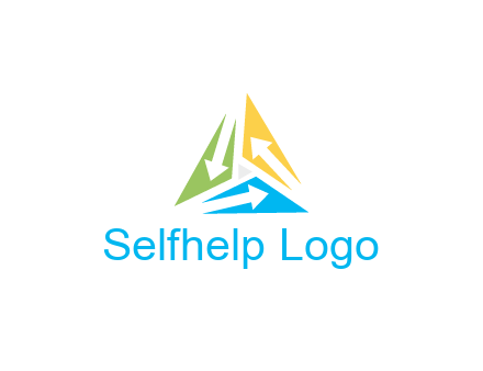 negative spacing arrows in triangle forming triangle
