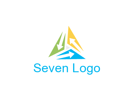 negative spacing arrows in triangle forming triangle