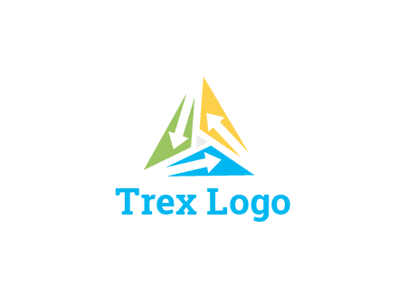 negative spacing arrows in triangle forming triangle