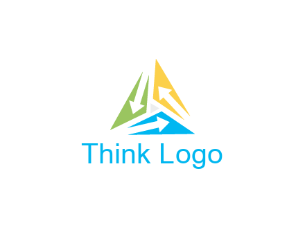 negative spacing arrows in triangle forming triangle