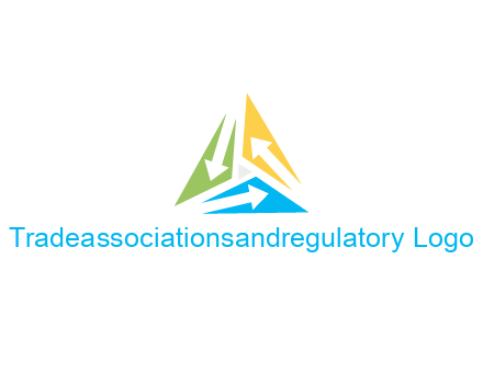 negative spacing arrows in triangle forming triangle