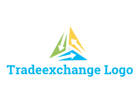 negative spacing arrows in triangle forming triangle