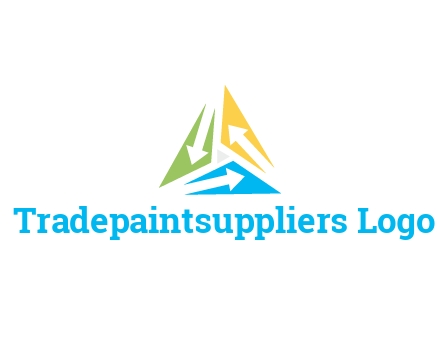 negative spacing arrows in triangle forming triangle