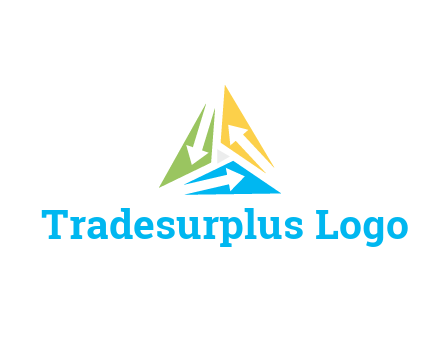 negative spacing arrows in triangle forming triangle