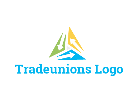negative spacing arrows in triangle forming triangle