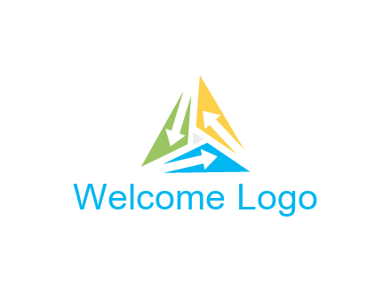 negative spacing arrows in triangle forming triangle