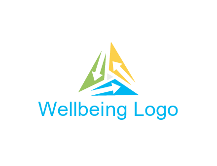 negative spacing arrows in triangle forming triangle