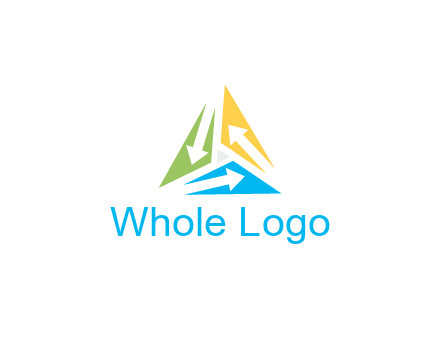 negative spacing arrows in triangle forming triangle