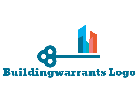 abstract skyscrapers forming key