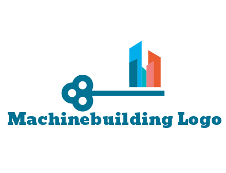 abstract skyscrapers forming key