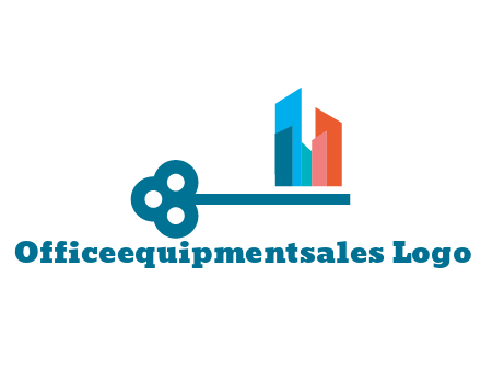 abstract skyscrapers forming key
