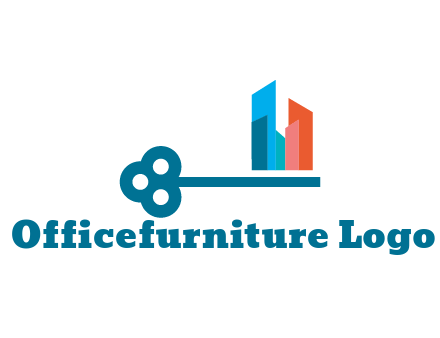 abstract skyscrapers forming key