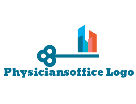 abstract skyscrapers forming key