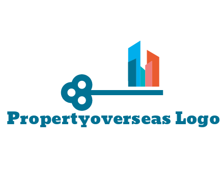 abstract skyscrapers forming key