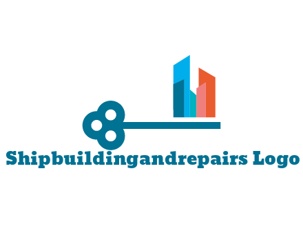 abstract skyscrapers forming key
