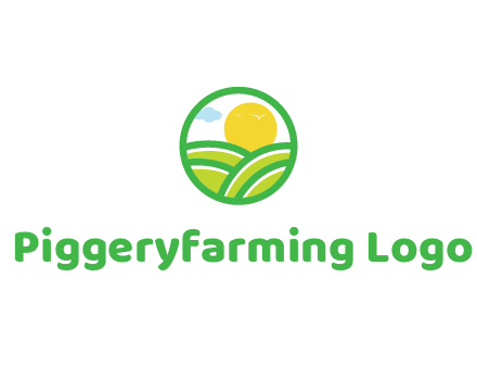 sun with field with circle shape