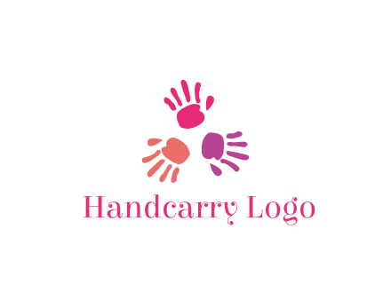 colorful hand prints rotating