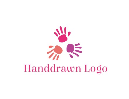 colorful hand prints rotating