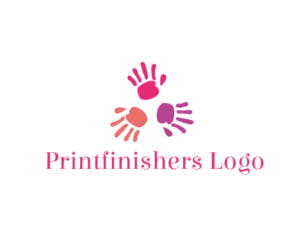 colorful hand prints rotating