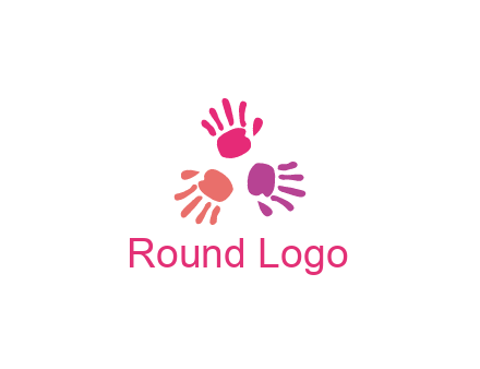 colorful hand prints rotating