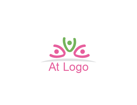 swoosh with circle forming abstract figure