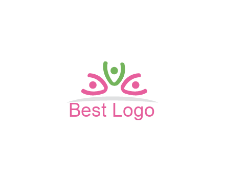 swoosh with circle forming abstract figure