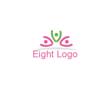 swoosh with circle forming abstract figure