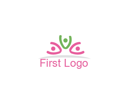 swoosh with circle forming abstract figure