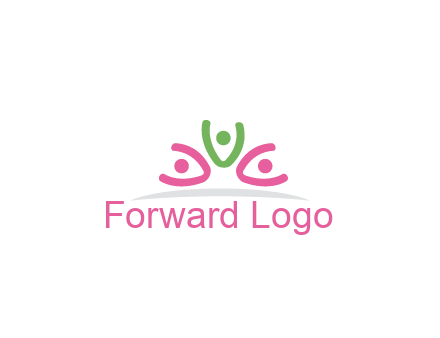swoosh with circle forming abstract figure