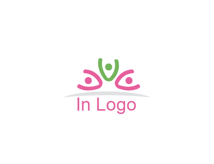 swoosh with circle forming abstract figure
