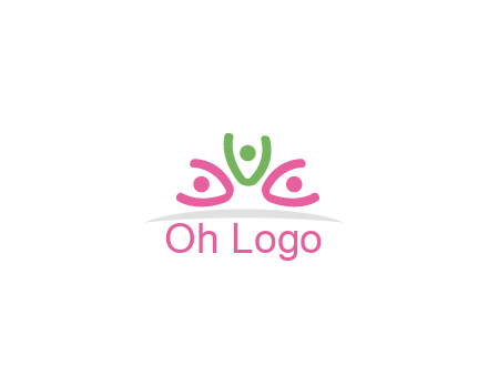 swoosh with circle forming abstract figure