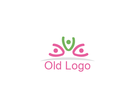 swoosh with circle forming abstract figure