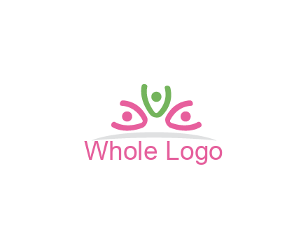 swoosh with circle forming abstract figure