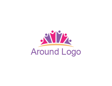 abstract people icon together with swoosh