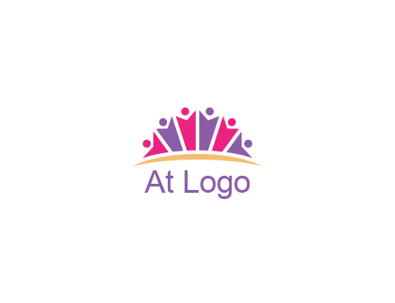 abstract people icon together with swoosh