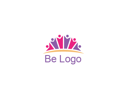 abstract people icon together with swoosh