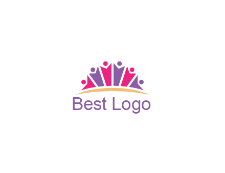abstract people icon together with swoosh